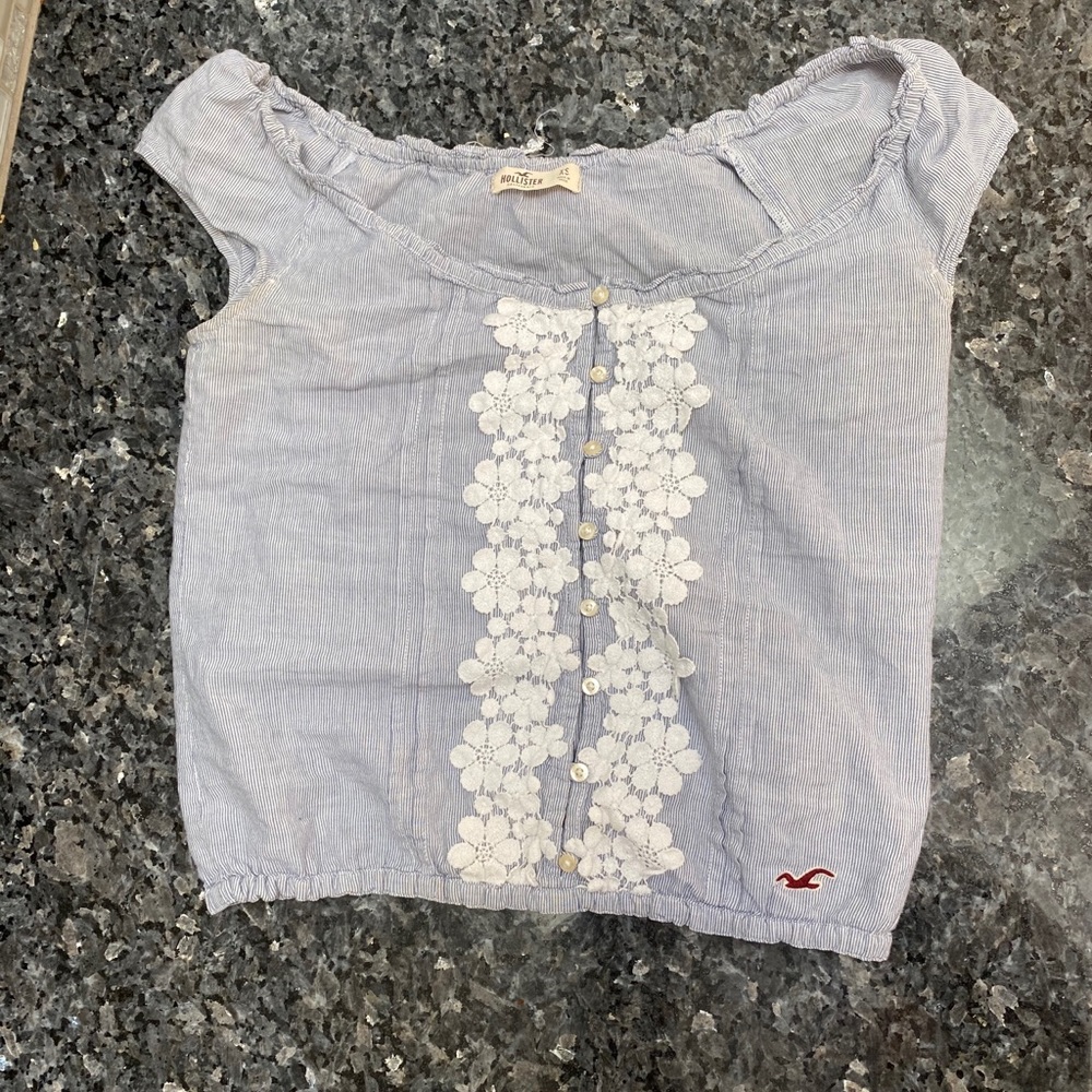 Hollister Stripe Floral Blouse
